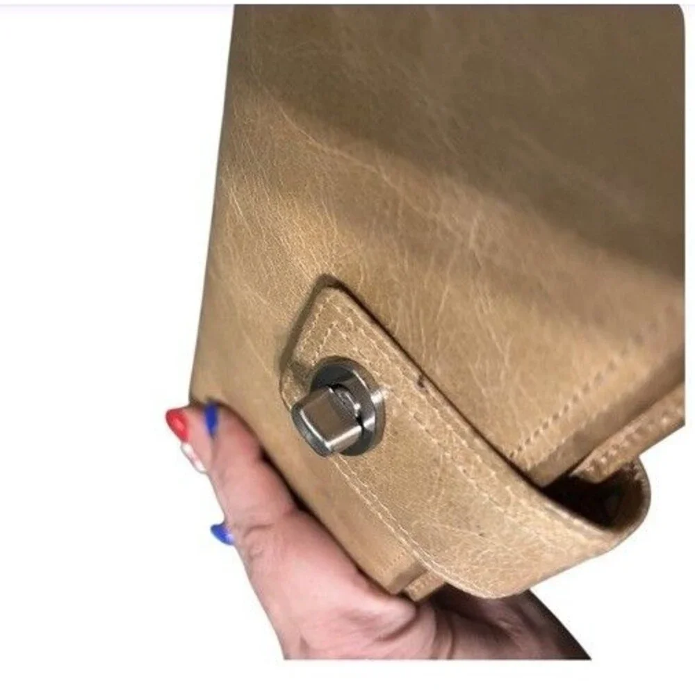 Hobo International Tan Leather Wristlet Wrist Bag Purse Wallet